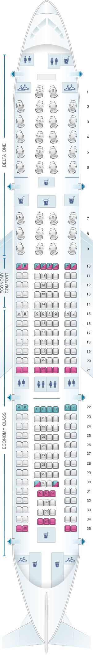 Seat Map Delta Air Lines Airbus A330 200 (332) .